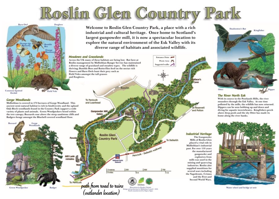 roslin glen country park, outlander locations