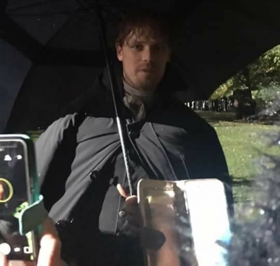 filming outlander season 4, graveyard scene, Outlander Cast blog