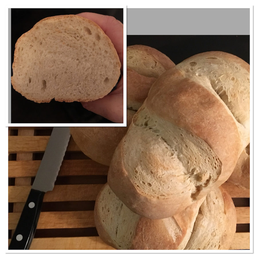 baked sourdough bread collage