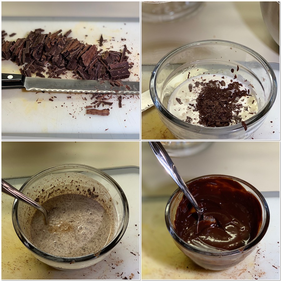 Making chocolate ganache