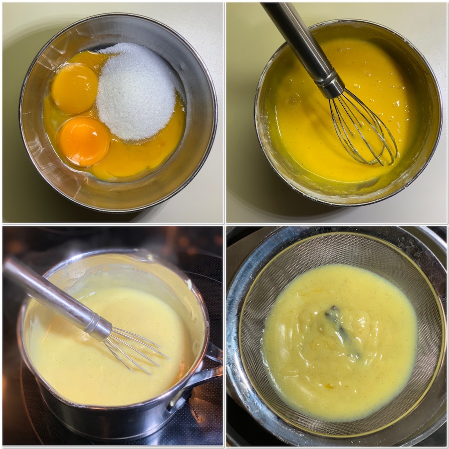 Making the pastry cream collage