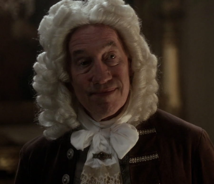 Simon Callow as the Duke of Sandringham at King Louis X!V's court from Outlander STARZ Season 2