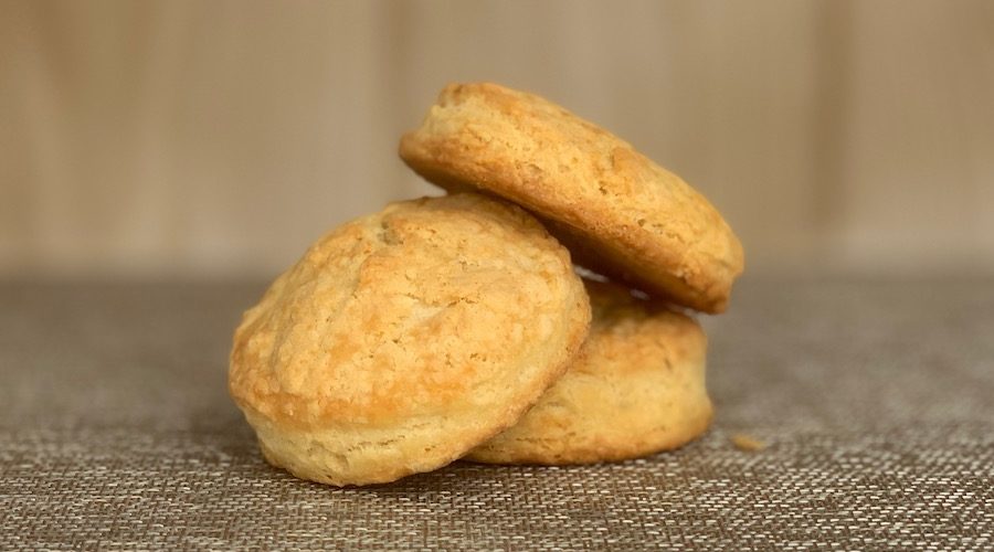 stack of sourdough biscuits