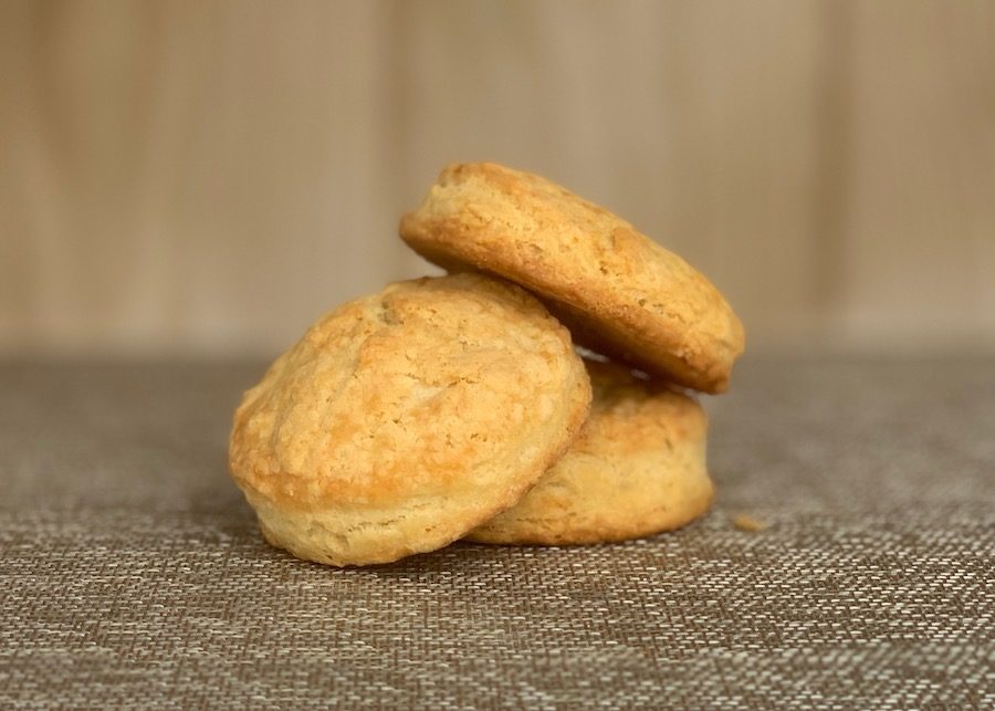 stack of sourdough biscuits