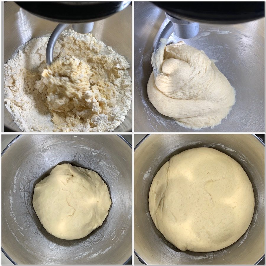 Scottish Cream Buns, Kneading the dough