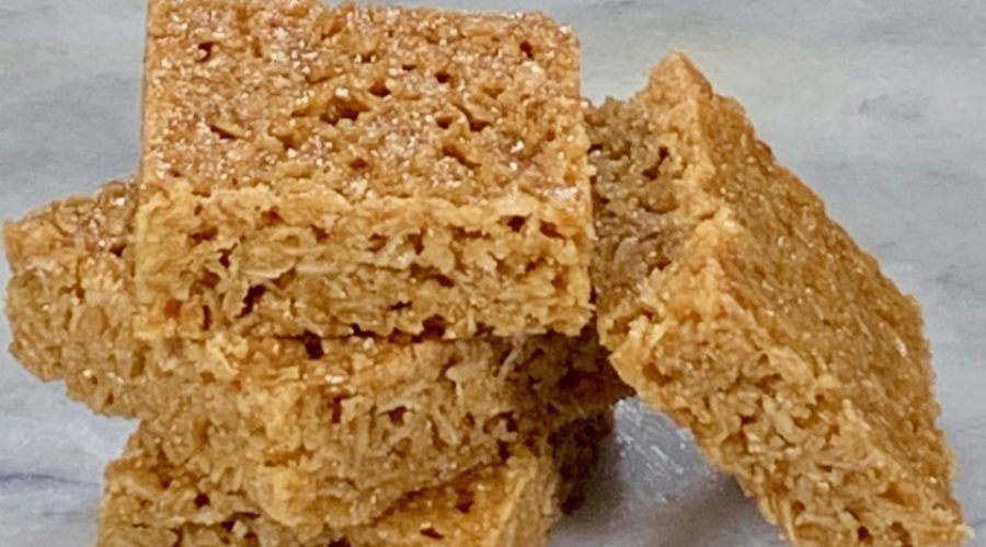 British Flapjacks stacked closeup