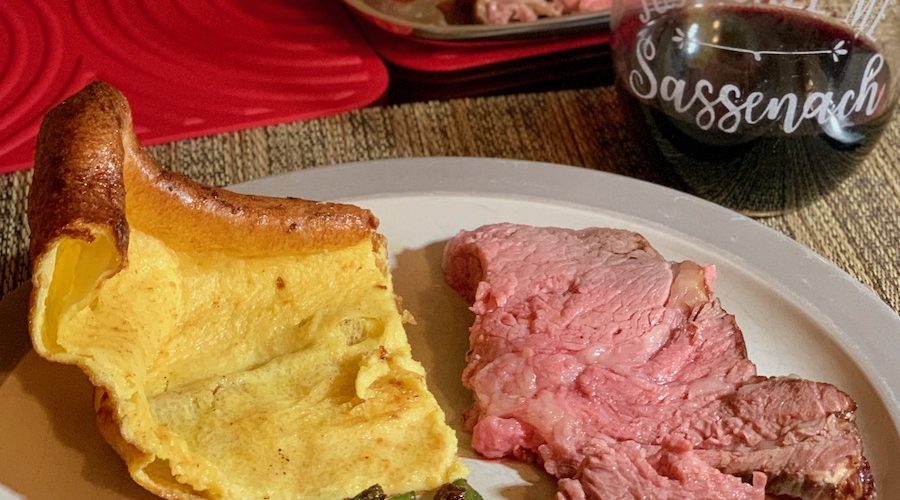 Yorkshire pudding plated closeup