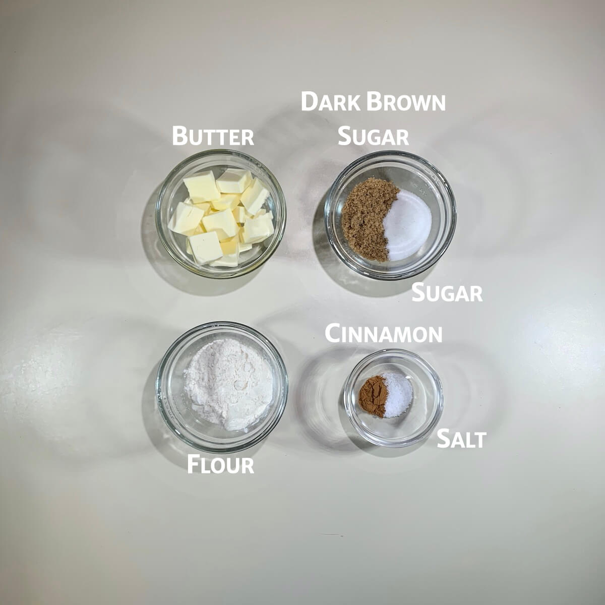 Sourdough Spice Cake topping ingredients overhead